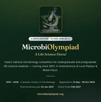 Cover of the MicrobiOlympiad 2026–27 brochure