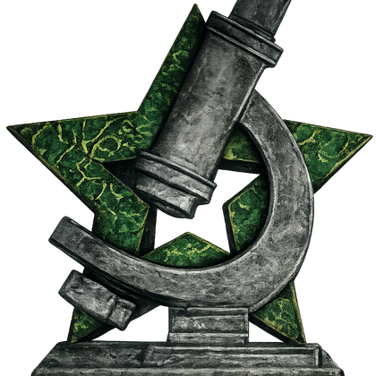 MicrobiOlympiad trophy — a microscope and star
